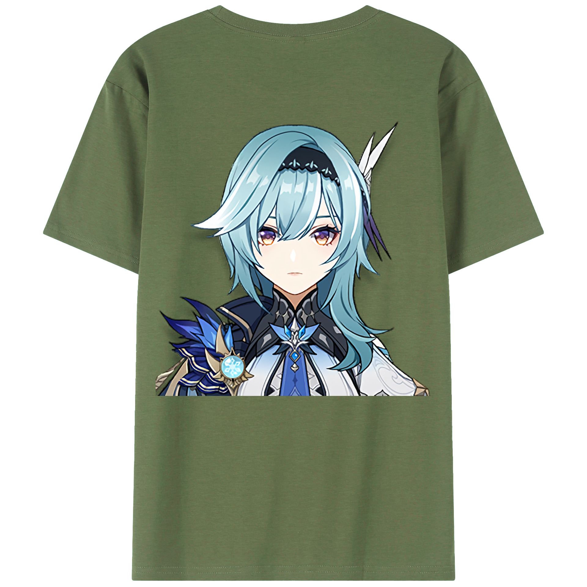 げんし神 优菈 ゆうら genshin Yūra 綿100％ メンズ半袖Tシャツ（バックプリント） 通気性